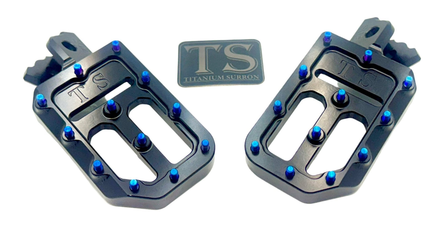 TS Foot Pegs W/ Titanium Grips for Most E-moto